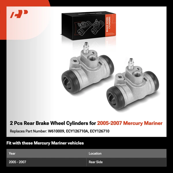 2 Pcs Rear Brake Wheel Cylinders for 2005-2007 Mercury Mariner
