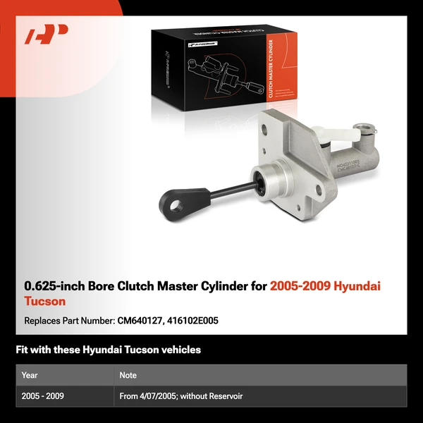 0.625-inch Bore Clutch Master Cylinder for 2005-2009 Hyundai Tucson