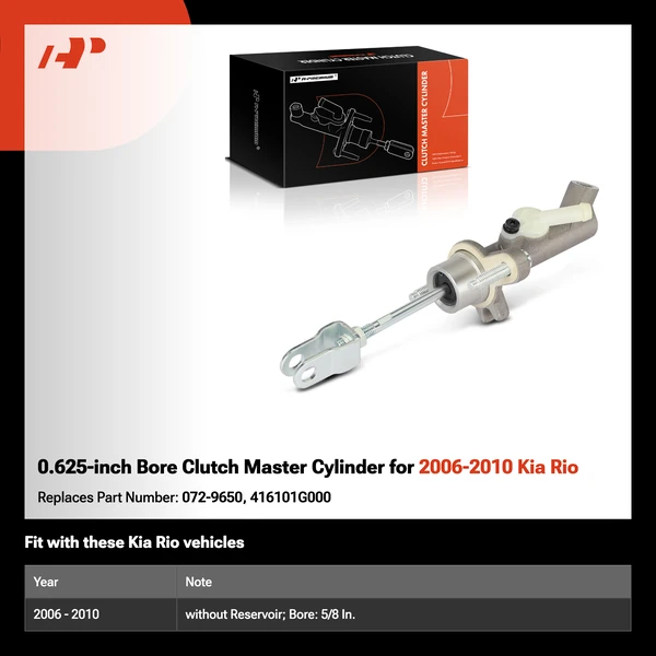 0.625-inch Bore Clutch Master Cylinder for 2006-2010 Kia Rio