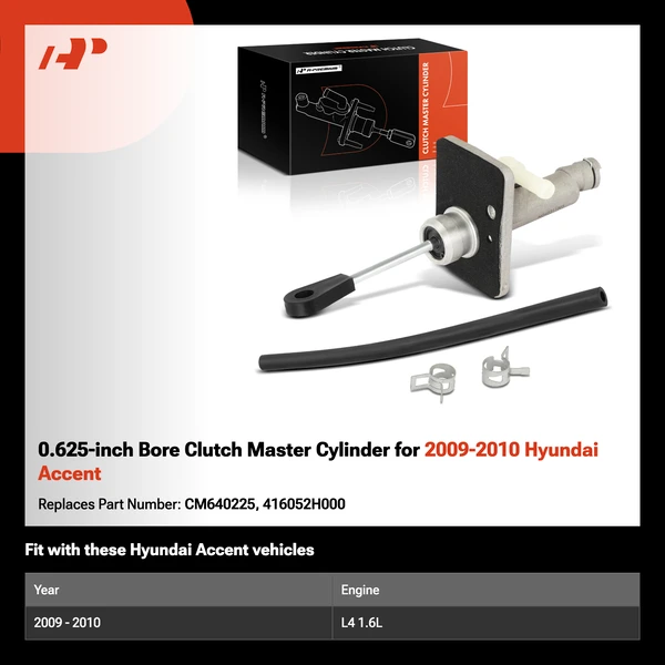 0.625-inch Bore Clutch Master Cylinder for 2009-2010 Hyundai Accent