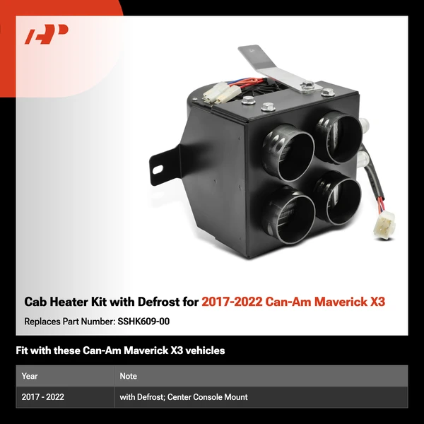 Cab Heater Kit with Defrost for 2017-2022 Can-Am Maverick X3
