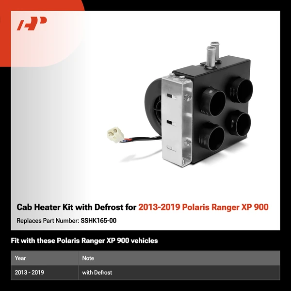 Cab Heater Kit with Defrost for 2013-2019 Polaris Ranger XP 900