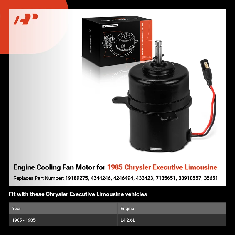 Engine Cooling Fan Motor for 1985 Chrysler Executive Limousine