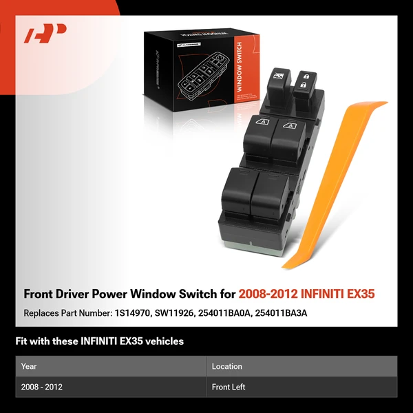 Front Driver Power Window Switch for 2008-2012 INFINITI EX35