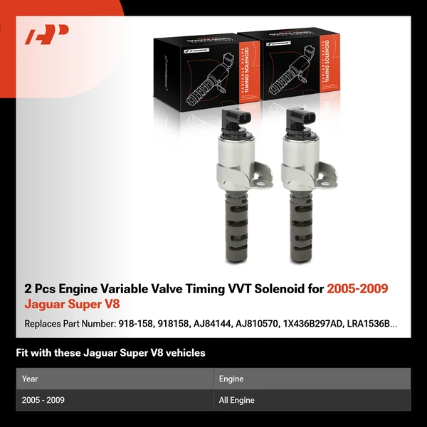 2 Pcs Engine Variable Valve Timing VVT Solenoid for 2005-2009 Jaguar Super V8