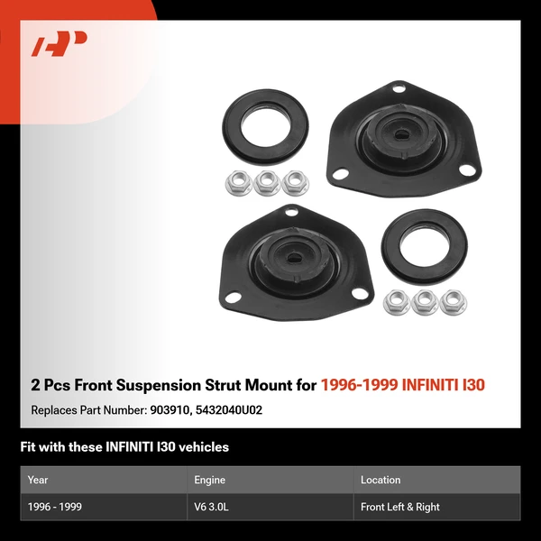 2 Pcs Front Suspension Strut Mount for 1996-1999 INFINITI I30