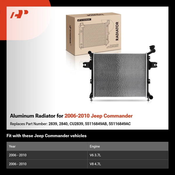 Aluminum Radiator for 2006-2010 Jeep Commander