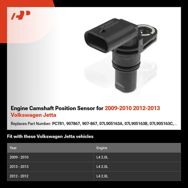 Engine Camshaft Position Sensor for 2009-2010 2012-2013 Volkswagen Jetta