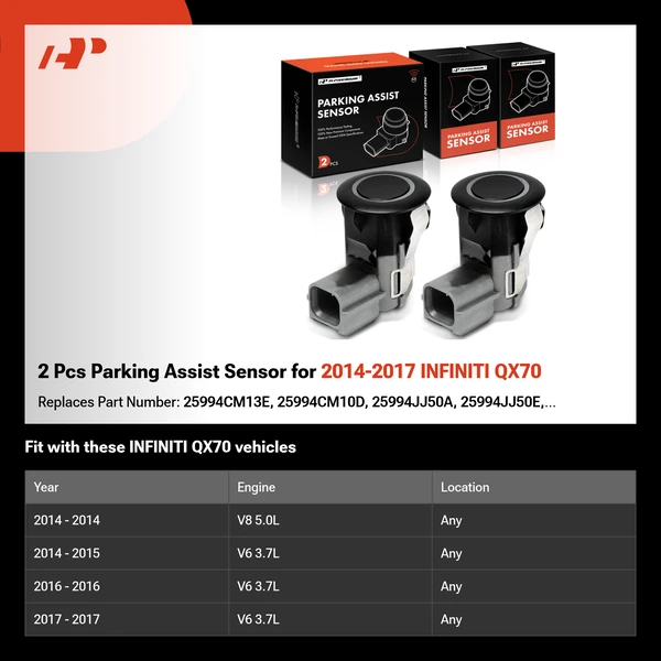 2 Pcs Parking Assist Sensor for 2014-2017 INFINITI QX70