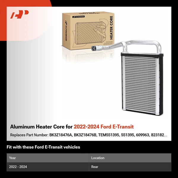 Aluminum Heater Core for 2022-2024 Ford E-Transit