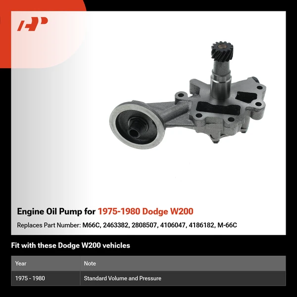 Engine Oil Pump for 1975-1980 Dodge W200