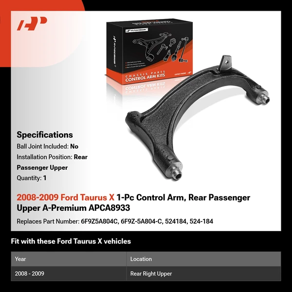 2008-2009 Ford Taurus X 1-Pc Control Arm, Rear Passenger Upper A-Premium APCA8933