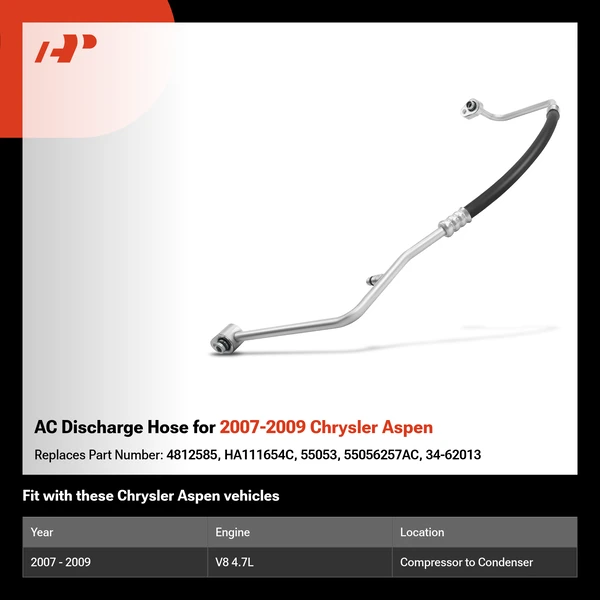 AC Discharge Hose for 2007-2009 Chrysler Aspen