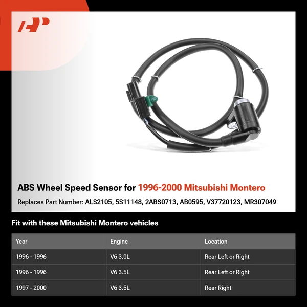 ABS Wheel Speed Sensor for 1996-2000 Mitsubishi Montero