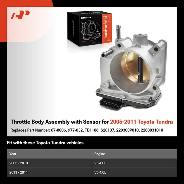 Throttle Body Assembly with Sensor for 2005-2011 Toyota Tundra
