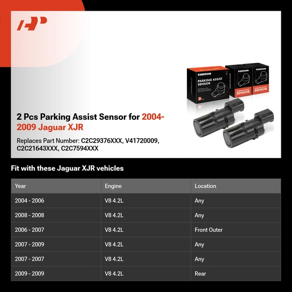 2 Pcs Parking Assist Sensor for 2004-2009 Jaguar XJR
