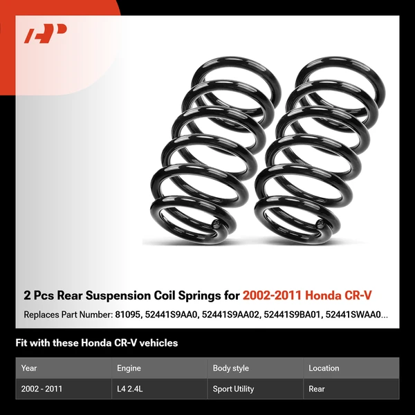 2 Pcs Rear Suspension Coil Springs for 2002-2011 Honda CR-V