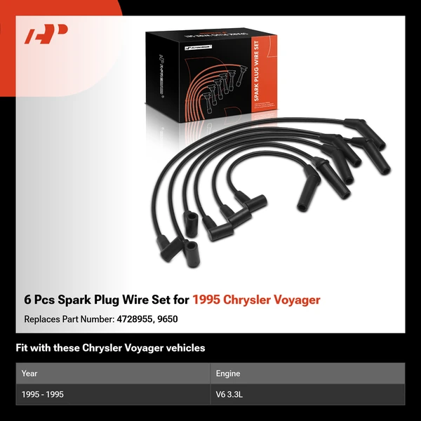 6 Pcs Spark Plug Wire Set for 1995 Chrysler Voyager