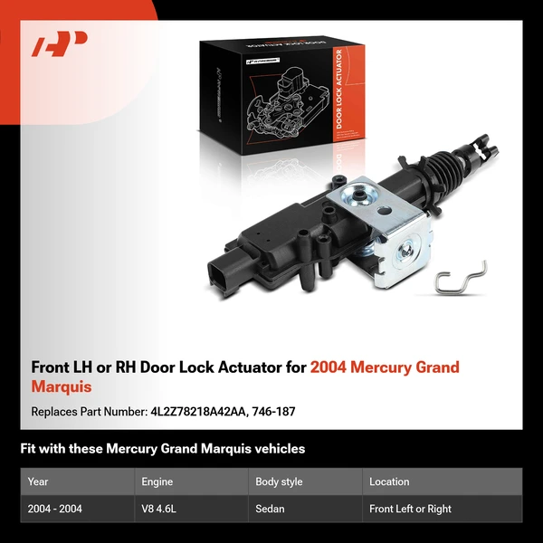 Front LH or RH Door Lock Actuator for 2004 Mercury Grand Marquis
