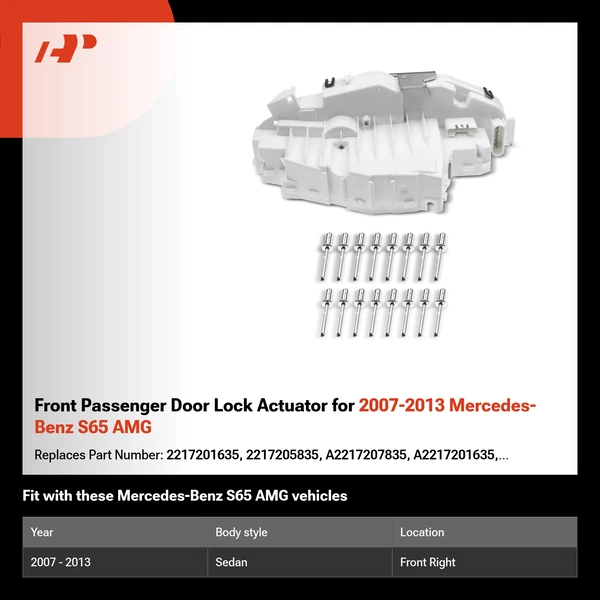 Front Passenger Door Lock Actuator for 2007-2013 Mercedes-Benz S65 AMG