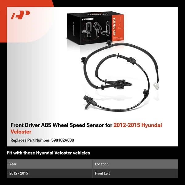 Front Driver ABS Wheel Speed Sensor for 2012-2015 Hyundai Veloster