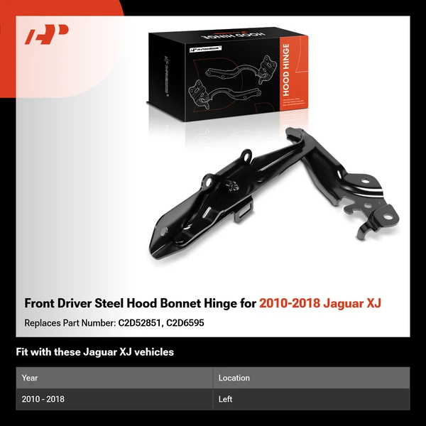Front Driver Steel Hood Bonnet Hinge for 2010-2018 Jaguar XJ