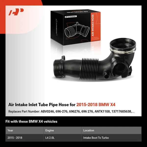 Air Intake Inlet Tube Pipe Hose for 2015-2018 BMW X4