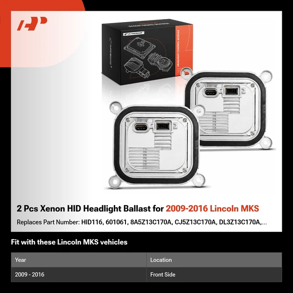 2 Pcs Xenon HID Headlight Ballast for 2009-2016 Lincoln MKS