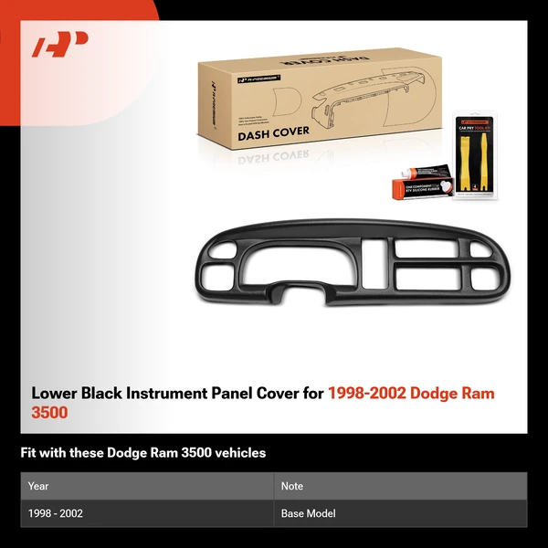 Lower Black Instrument Panel Cover for 1998-2002 Dodge Ram 3500
