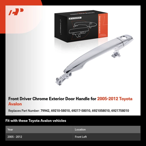 Front Driver Chrome Exterior Door Handle for 2005-2012 Toyota Avalon