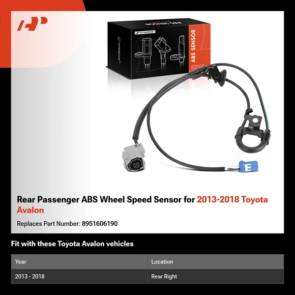 Rear Passenger ABS Wheel Speed Sensor for 2013-2018 Toyota Avalon