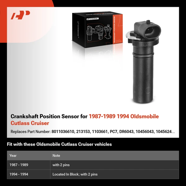 Crankshaft Position Sensor for 1987-1989 1994 Oldsmobile Cutlass Cruiser