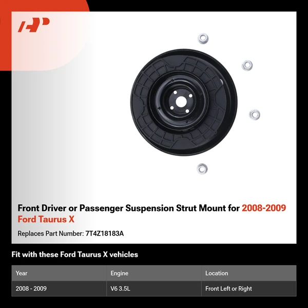 Front Driver or Passenger Suspension Strut Mount for 2008-2009 Ford Taurus X