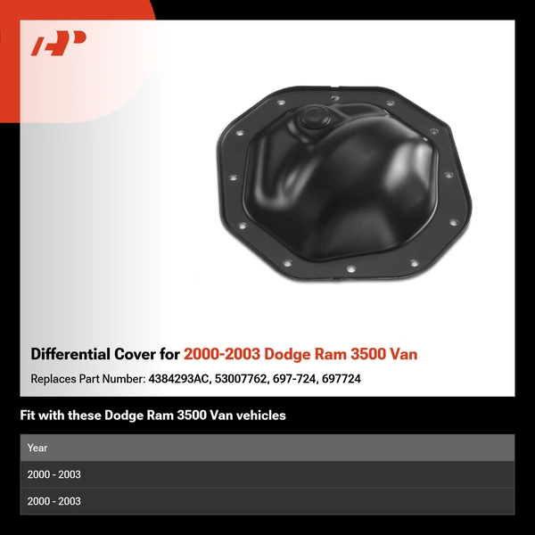 Differential Cover for 2000-2003 Dodge Ram 3500 Van
