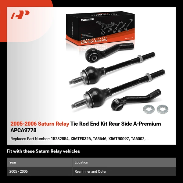 2005-2006 Saturn Relay Tie Rod End Kit Rear Side A-Premium APCA9778