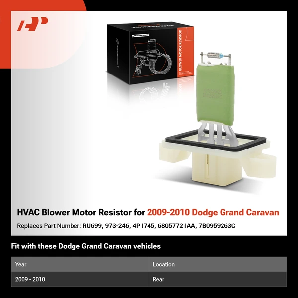 HVAC Blower Motor Resistor for 2009-2010 Dodge Grand Caravan