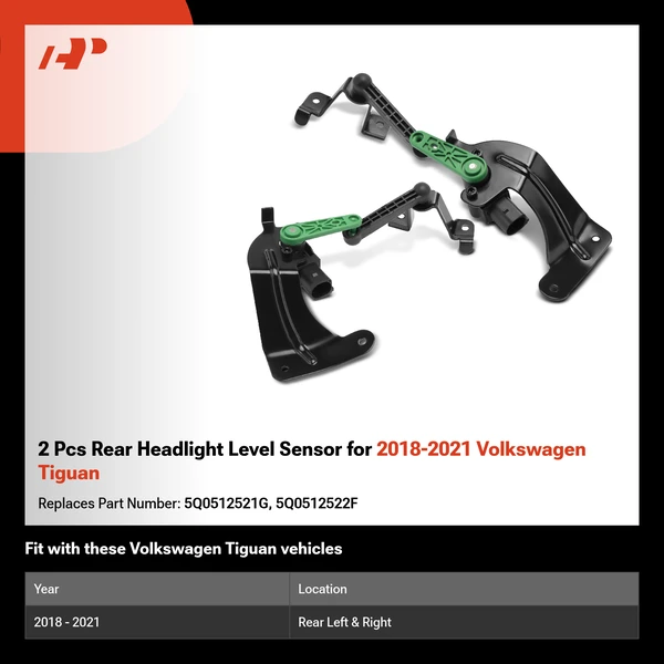 2 Pcs Rear Headlight Level Sensor for 2018-2021 Volkswagen Tiguan