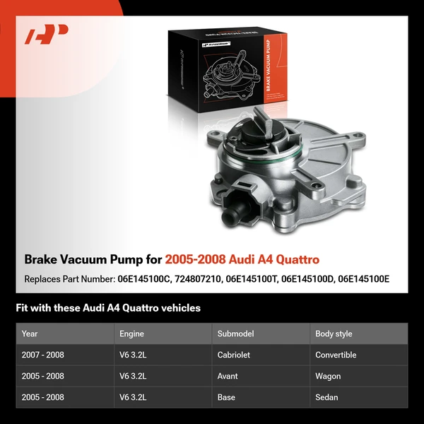 Brake Vacuum Pump for 2005-2008 Audi A4 Quattro