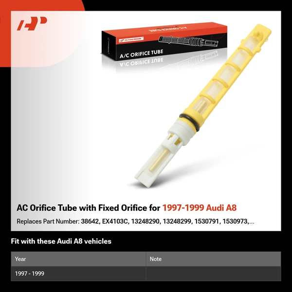 AC Orifice Tube with Fixed Orifice for 1997-1999 Audi A8