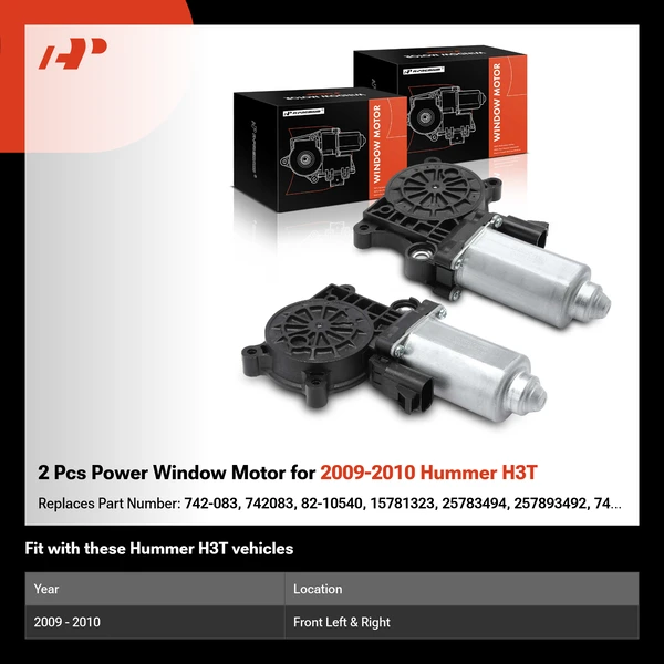 2 Pcs Power Window Motor for 2009-2010 Hummer H3T