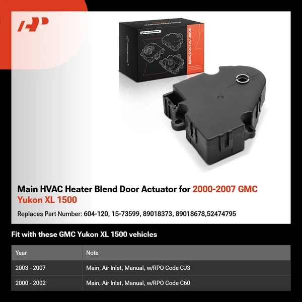 Main HVAC Heater Blend Door Actuator for 2000-2007 GMC Yukon XL 1500