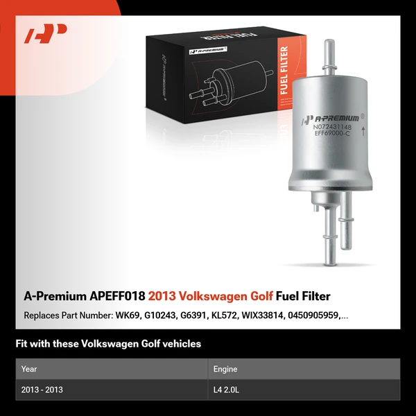 A-Premium APEFF018 2013 Volkswagen Golf Fuel Filter