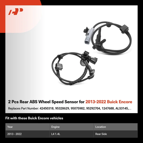 2 Pcs Rear ABS Wheel Speed Sensor for 2013-2022 Buick Encore