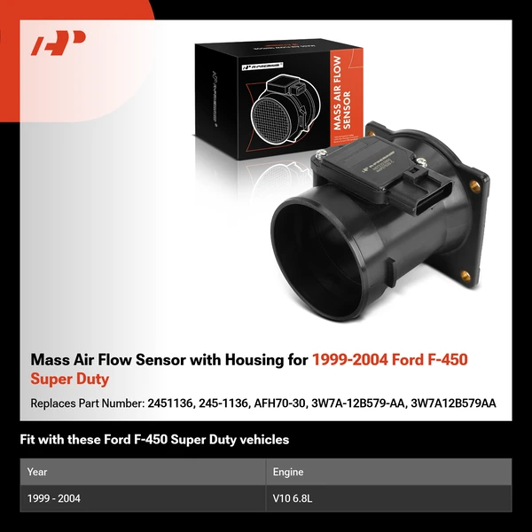Mass Air Flow Sensor with Housing  for 1999-2004 Ford F-450 Super Duty