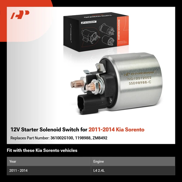 12V Starter Solenoid Switch for 2011-2014 Kia Sorento
