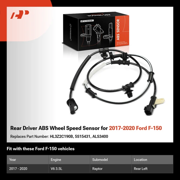 Rear Driver ABS Wheel Speed Sensor for 2017-2020 Ford F-150