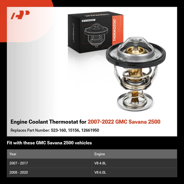 Engine Coolant Thermostat for 2007-2022 GMC Savana 2500