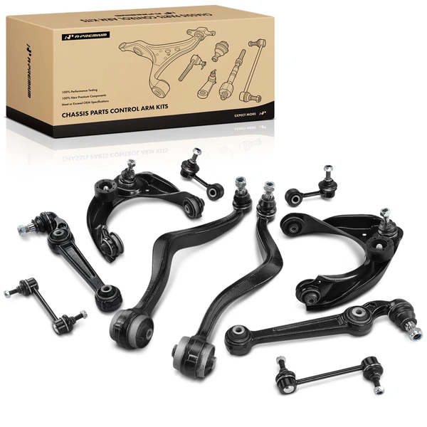 2010-2011 Mercury Milan A Set of 10 Control Arm Sway Bar Link and Tie Rod End Kit Front Side A-Premium APCA3978