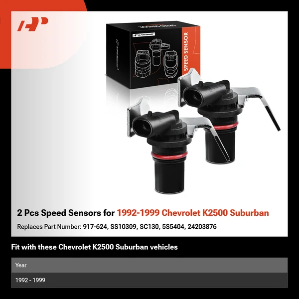 2 Pcs Speed Sensors for 1992-1999 Chevrolet K2500 Suburban