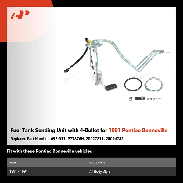 Fuel Tank Sending Unit with 4-Bullet for 1991 Pontiac Bonneville